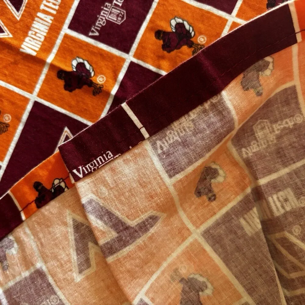 Virginia Tech VT Hokies Fabric Tablecloth Handmade Tailgate Party